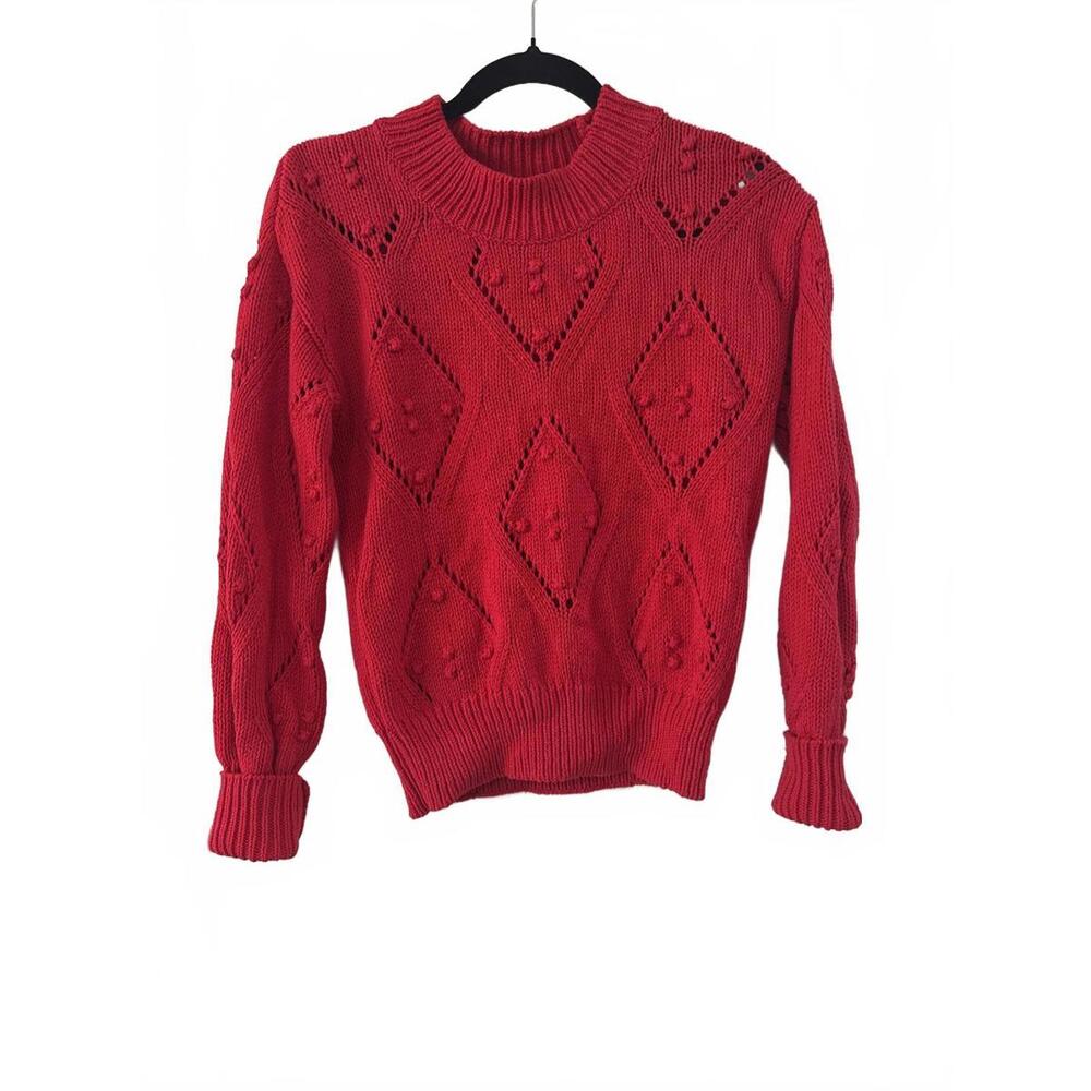 LOFT Red Textured Bobble Knit Sweater – Size Small
